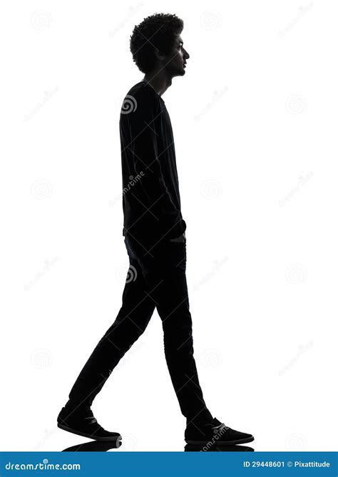 Handsome African Young Man Walking Silhouette Stock Image Image 29448601