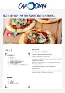 Recette Anti gaspi Pain façon Pizza aux Rillettes de Thon MSC Cap