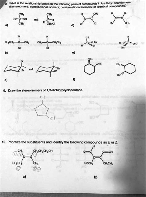 SOLVED What The Relationship Botween The Lollwing Pairs Compounds Are