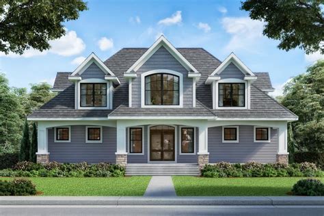 Exclusive 2 Story Craftsman House Plan With Symmetrical Front Elevation