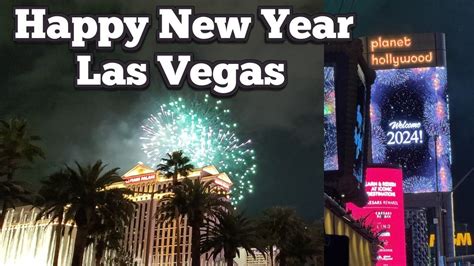 Las Vegas Strip New Years Eve Fireworks Happy New Year 2024 Las