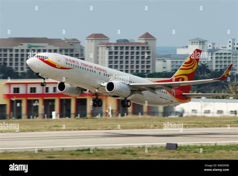 File A Jet Plane Of Hainan Airlines Takes Off From The Sanya Phoenix