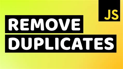 Remove Duplicate Values From Array In Javascript Remove Duplicate