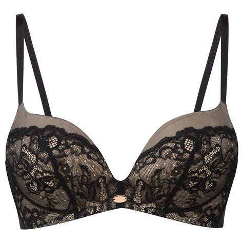 Soutien Gorge Push Up Sans Armatures Glamour Lace Black Nude Gossard