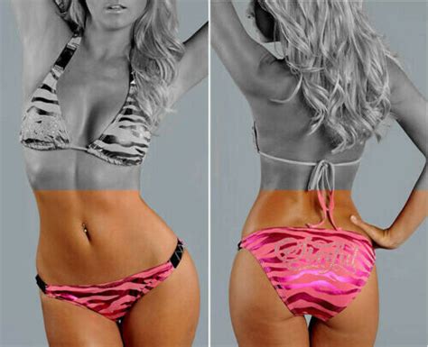 Sinful By Affliction Zebra Foil Women S Swimwear Bikini Pink Bottom