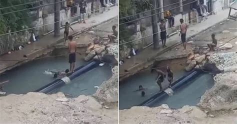 Enorme bache se convierte en una piscina para niños en La Habana