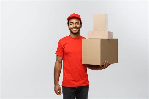 Free Photo Delivery Concept Portrait Of Happy African American