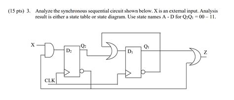 Solved S 3 Analyze The Synchronous Sequential Circuit