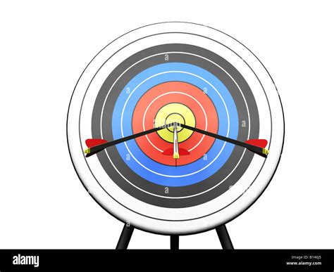 D Render Of Arrows Hitting The Bullseye Stock Photo Alamy