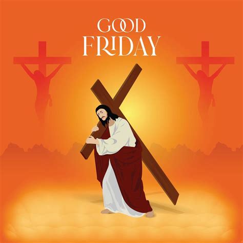 Good Friday Vector Illustration Of Jesus Christ Crucifixion