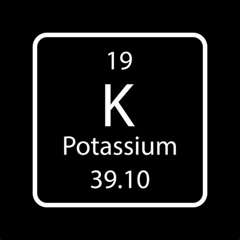 Potassium Symbol Chemical Element Of The Periodic Table Vector