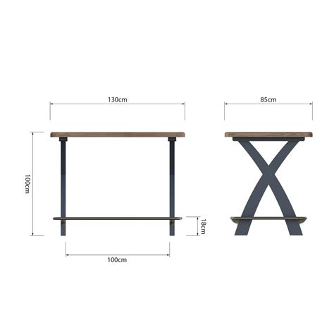 Oak And Blue Breakfast Bar Table Furniture123