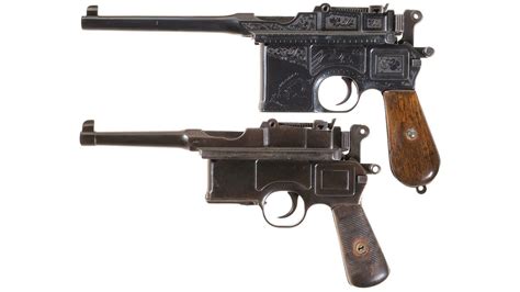 Two Mauser Broomhandle Semi Automatic Pistols Rock Island Auction