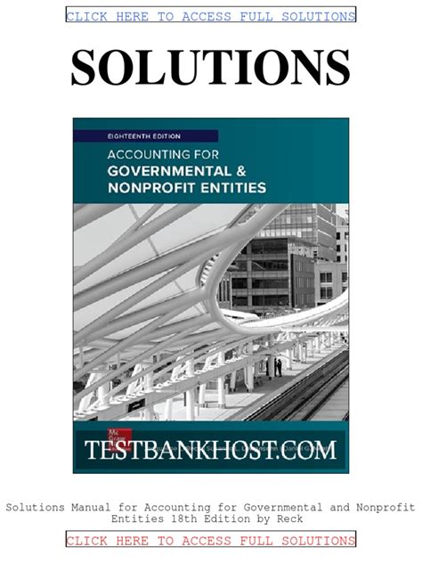 Solution For Accounting For Governmental And Nonprofit Entities 18th