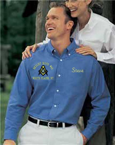 Masonic Blue Lodge Long Sleeve Oxford Shirt