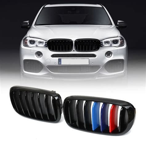 Pair Gloss Matt Black M Color Front Kidney Racing Bumper Grille Grill