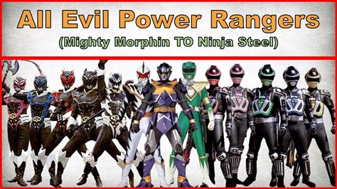 All Evil Power Rangersmighty Morphin To Ninja Steel1993 2017 Youtube