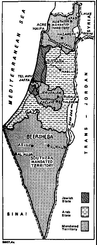 Map of Palestine Partition Plan C (1938)