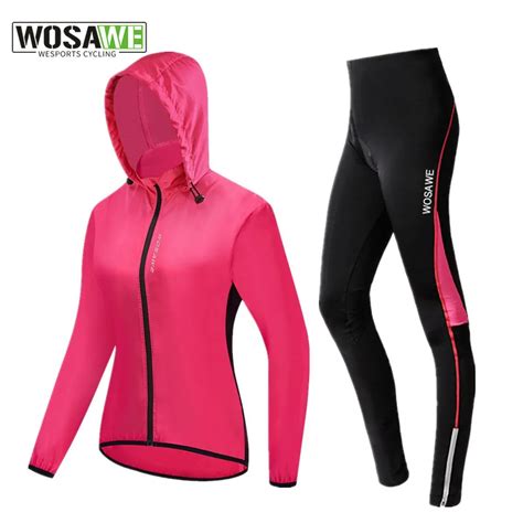 Wosawe Windproof Cycling Set Women Bike Clothing Long Jersey Jackets