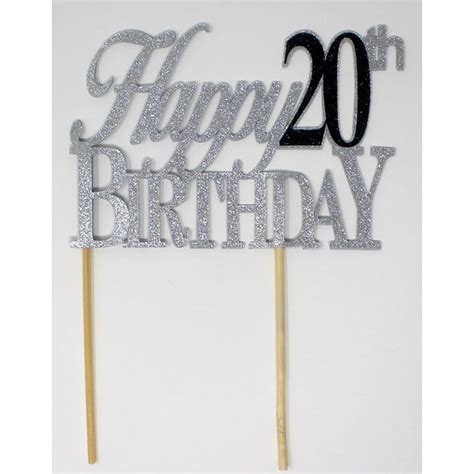 Happy 20th Birthday Cake Topper 1pc 20th Birthday Cake Topper