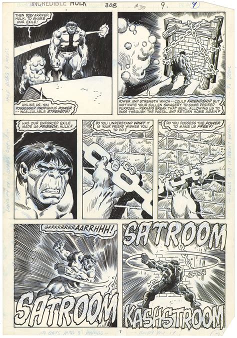 Original Comic Art By Incredible Hulk 308 P7 Nostalgic Investments