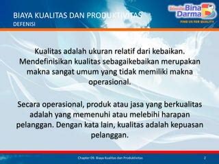 Materi Bab Biaya Kualitas Dan Produktivitas Akmen Pdf