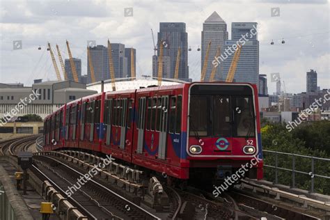 Dlr Train Arrives Pontoon Dock Station Editorial Stock Photo Stock