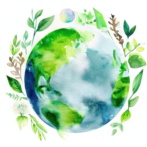 Premium Ai Image Earth Day Theme Painted With Watercolor With