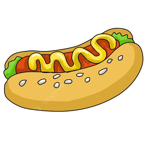 Pan De Perro Caliente Pintado A Mano Con Dibujos Animados Png Dibujos