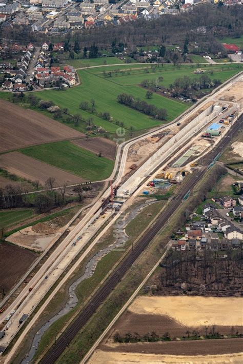 Luftaufnahme Rastatt Tunnelbaustelle Zum Neubau Der Ice Strecke Im