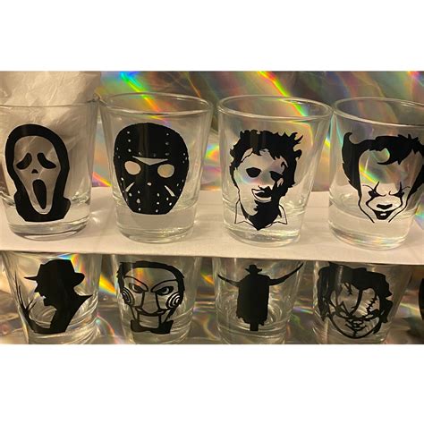 Horror Film Shot Glasses Etsy