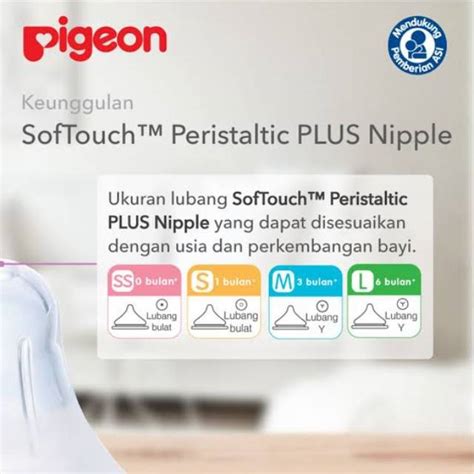 Jual Pigeon Nipple Peristaltic Plus Wide Neck Pc Shopee Indonesia