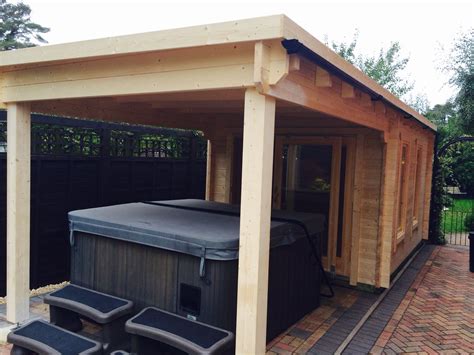 Affordable Pent Roofed Garden Building Large Canopy For Hot Tub