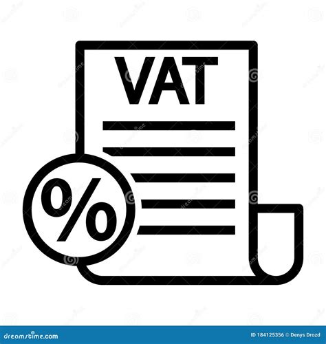 Vat Taxes Outline Vector Icon Value Added Tax Simple Line Illustration