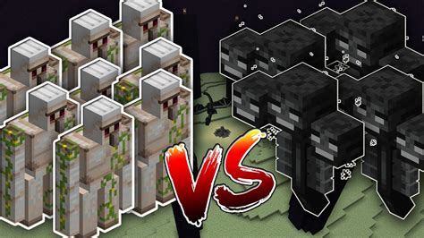 100 Iron Golems Vs 100 Wither In Minecraft Youtube