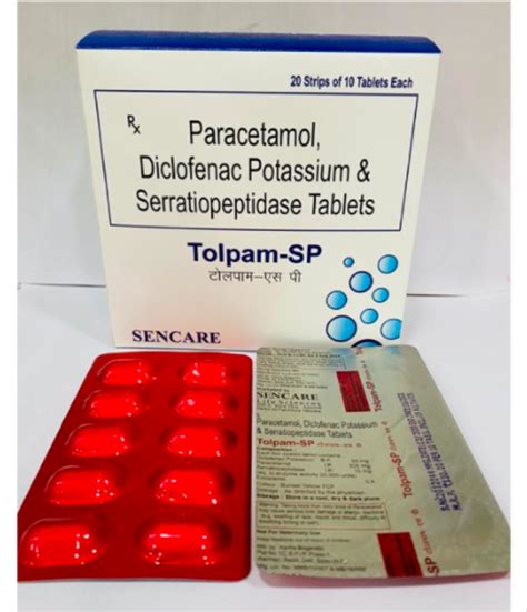 Diclofenac Potassium 50mg Seratiopeptidase 10mg And Paracetamol 325mg At Rs 180box In Panchkula