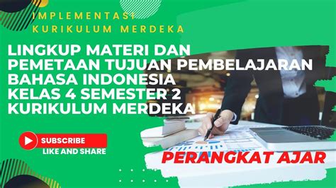 Lingkup Materi Pemetaan Tujuan Pembelajaran Bahasa Indonesia Kelas