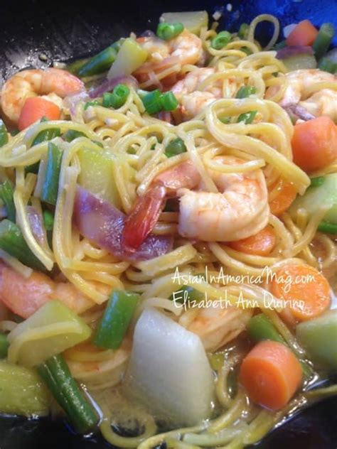 Pancit Canton with Shrimps and Vegetables - The Quirino Kitchen