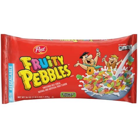 Fruity Pebbles Sweetened Rice Bag Cereal 36 Oz Food 4 Less