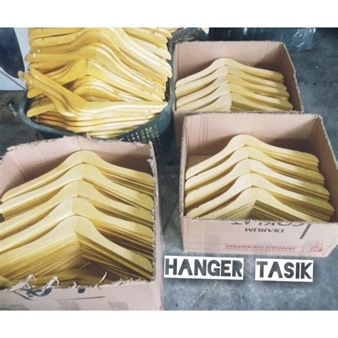 Jual HANGER KAYU NATURAL DEWASA TANPA PALANG Paket 100 PCS Shopee