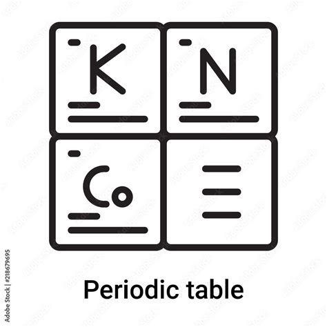 Periodic table icon vector isolated on white background, Periodic table sign , line or linear ...