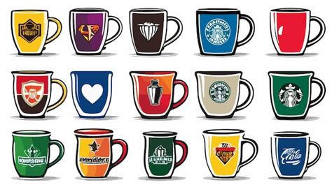 Una Serie De Tazas De Caf Con El Logotipo De Starbucks Coffee Vector