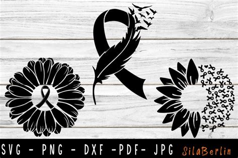 Sunflower Skin Cancer Bundle Svg Feather Skin Cancer Svg