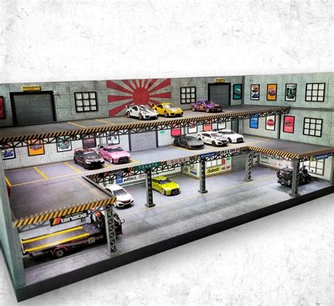 1 64 Diorama Base Parking Lot Garage With Led Hobbies Toys Toys