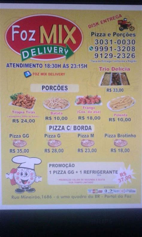 Menu at FOZ MIX Delivery pizza e porções pizzeria Foz do Iguaçu Rua