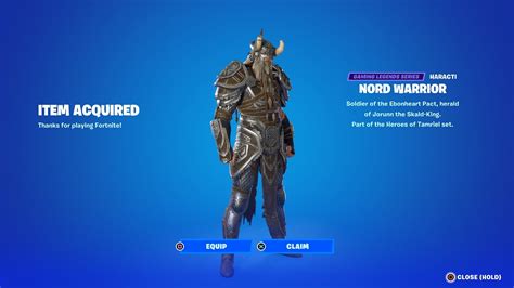 HOW TO GET ELDER SCROLLS NORD WARRIOR SKIN IN FORTNITE YouTube