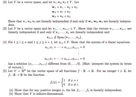 Solved 2 Let V Be A Vector Space And Let V1 V2 V3 EV Chegg