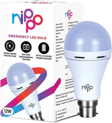 Buy Nippo W Led Bulb Pack Base Cool Day Light Year Warranty