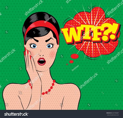 Pinup Style Wow Women Open Mouth Stock Vector Royalty Free 325785887