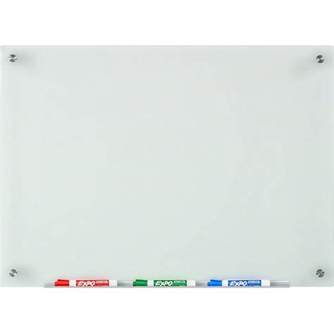 Audio Visual Direct Frosted Glass Dry Erase Board Set 17 3 4 X 23 5 8 Inches Non Magnetic